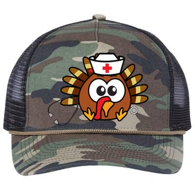 Thanksgiving Nurse Turkey Gift Cool Funny Feast Day Gift Retro Rope Trucker Hat Cap