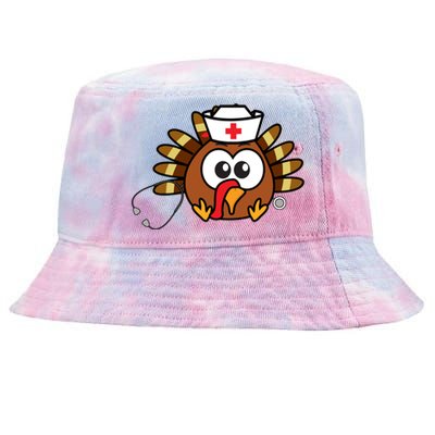 Thanksgiving Nurse Turkey Gift Cool Funny Feast Day Gift Tie-Dyed Bucket Hat