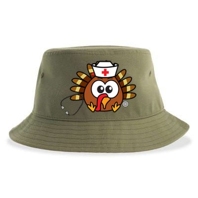 Thanksgiving Nurse Turkey Gift Cool Funny Feast Day Gift Sustainable Bucket Hat