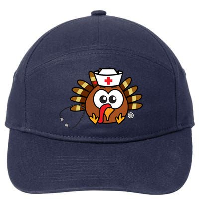 Thanksgiving Nurse Turkey Gift Cool Funny Feast Day Gift 7-Panel Snapback Hat