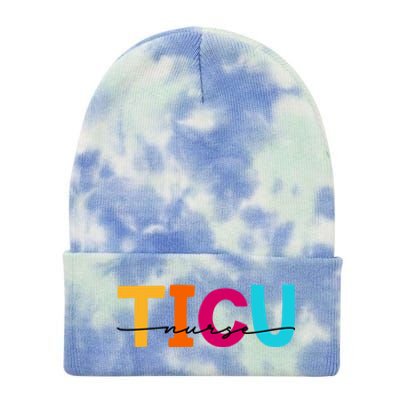 Ticu Nurse Trauma Icu Nurses Emergency Room Nurse Er Gift Tie Dye 12in Knit Beanie