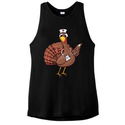 Thanksgiving Nurse Turkey Gift Cool Funny Feast Day Gift Ladies PosiCharge Tri-Blend Wicking Tank