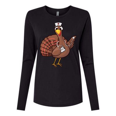 Thanksgiving Nurse Turkey Gift Cool Funny Feast Day Gift Womens Cotton Relaxed Long Sleeve T-Shirt