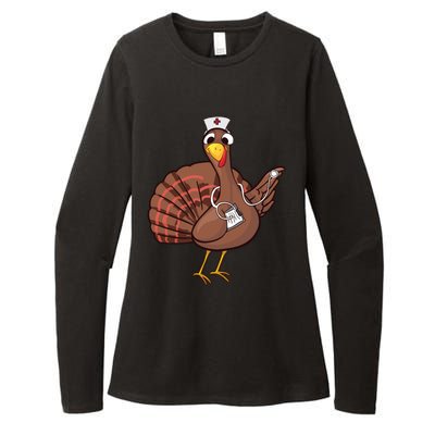 Thanksgiving Nurse Turkey Gift Cool Funny Feast Day Gift Womens CVC Long Sleeve Shirt