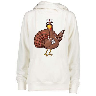 Thanksgiving Nurse Turkey Gift Cool Funny Feast Day Gift Womens Funnel Neck Pullover Hood