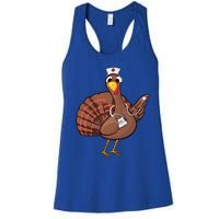 Thanksgiving Nurse Turkey Gift Cool Funny Feast Day Gift Women's Racerback Tank