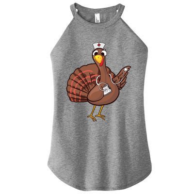 Thanksgiving Nurse Turkey Gift Cool Funny Feast Day Gift Women’s Perfect Tri Rocker Tank