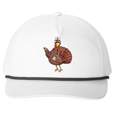 Thanksgiving Nurse Turkey Cool Gift Cool Funny Feast Day Gift Snapback Five-Panel Rope Hat