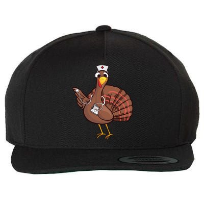 Thanksgiving Nurse Turkey Cool Gift Cool Funny Feast Day Gift Wool Snapback Cap