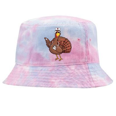 Thanksgiving Nurse Turkey Cool Gift Cool Funny Feast Day Gift Tie-Dyed Bucket Hat