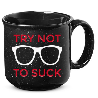 Try Not To Suck Funny Baseball 15oz Campfire Ceramic Mug