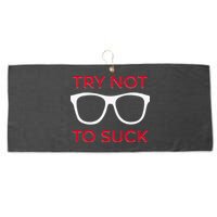 Try Not To Suck Funny Baseball Large Microfiber Waffle Golf Towel