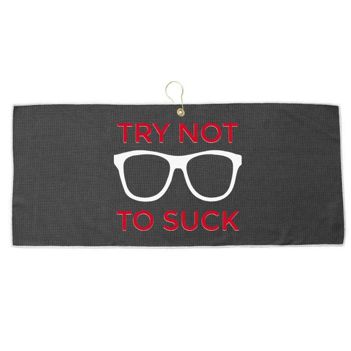 Try Not To Suck Funny Baseball Large Microfiber Waffle Golf Towel
