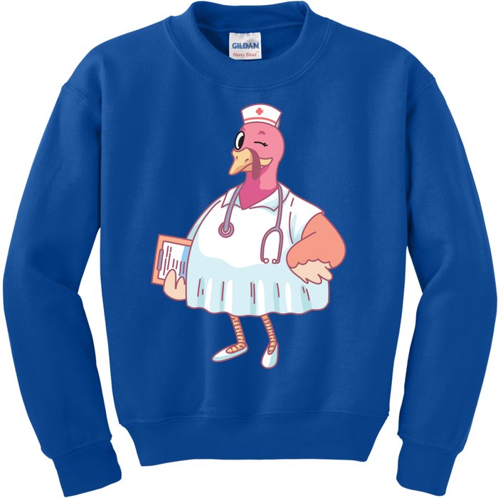 Thanksgiving Nurse Turkey Gift Kids Sweatshirt