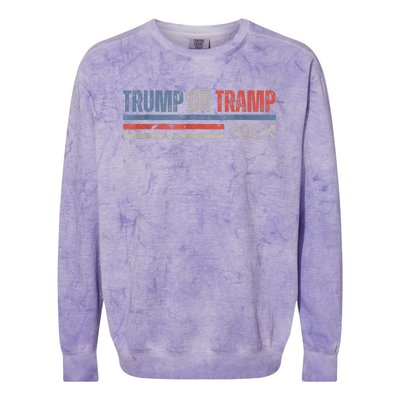 Trump Not The Tramp Trump Vance 2024 Colorblast Crewneck Sweatshirt