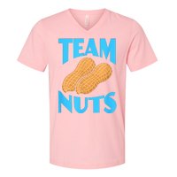 Team Nuts Team Boy Gender Reveal Pregnancy Baby Party V-Neck T-Shirt