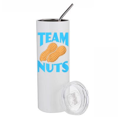 Team Nuts Team Boy Gender Reveal Pregnancy Baby Party Stainless Steel Tumbler