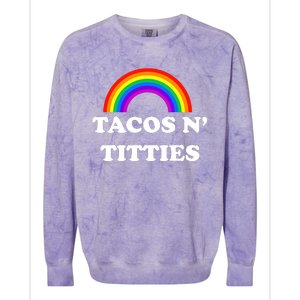 Tacos N Titties Pride Month Lgbtq Colorblast Crewneck Sweatshirt