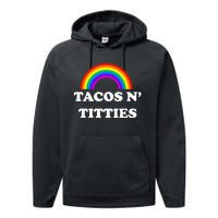 Tacos N Titties Pride Month Lgbtq Performance Fleece Hoodie