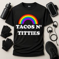Tacos N Titties Pride Month Lgbtq Cooling Performance Crew T-Shirt