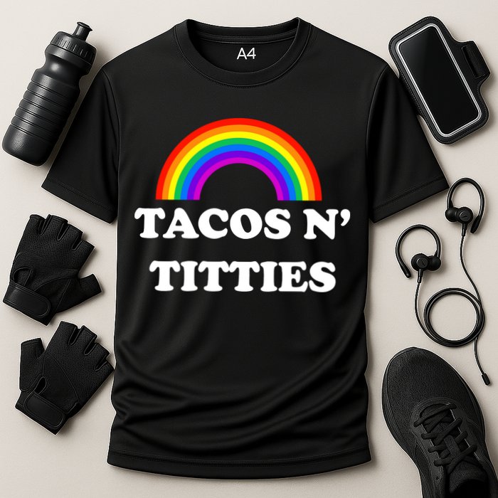 Tacos N Titties Pride Month Lgbtq Cooling Performance Crew T-Shirt