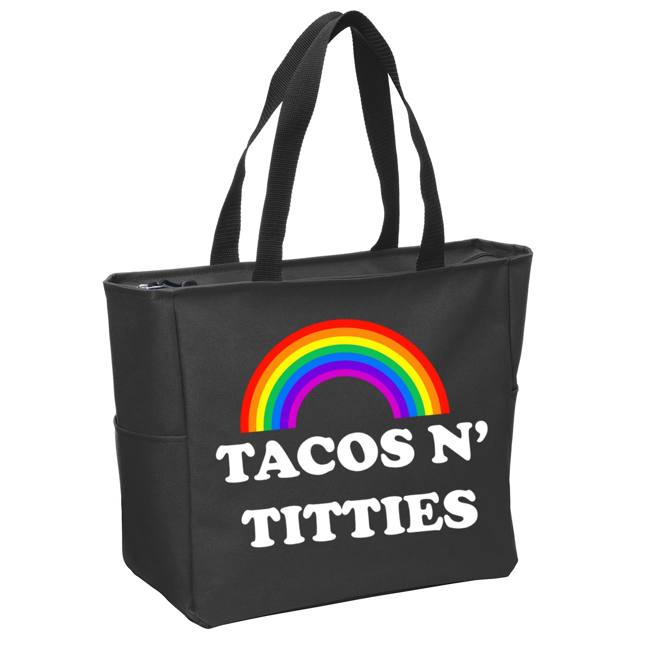 Tacos N Titties Pride Month Lgbtq Zip Tote Bag