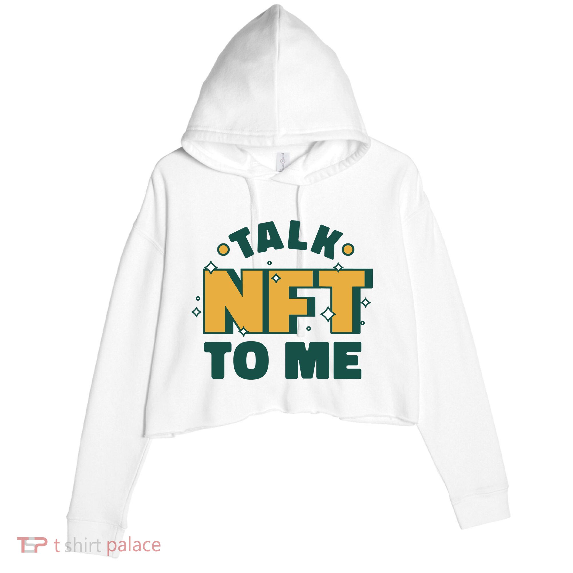 Talk NFT To Me Crop Fleece Hoodie