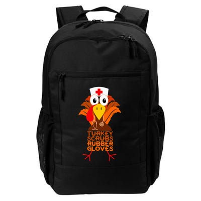Thanksgiving Nurse Turkey Scrubs Rubber Gloves Backpack