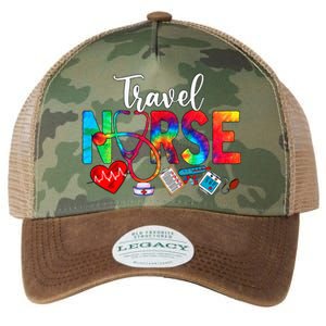 Travel Nurse Tie Dye Love Heart Stethoscope RN Nurse Women Legacy Tie Dye Trucker Hat