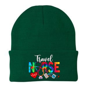 Travel Nurse Tie Dye Love Heart Stethoscope RN Nurse Women Knit Cap Winter Beanie