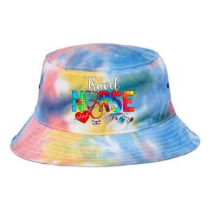 Travel Nurse Tie Dye Love Heart Stethoscope RN Nurse Women Tie Dye Newport Bucket Hat