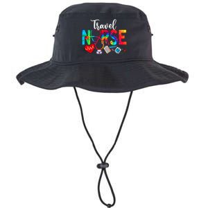 Travel Nurse Tie Dye Love Heart Stethoscope RN Nurse Women Legacy Cool Fit Booney Bucket Hat