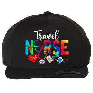 Travel Nurse Tie Dye Love Heart Stethoscope RN Nurse Women Wool Snapback Cap