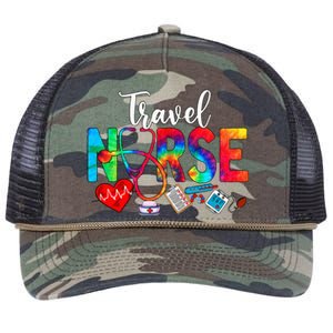 Travel Nurse Tie Dye Love Heart Stethoscope RN Nurse Women Retro Rope Trucker Hat Cap