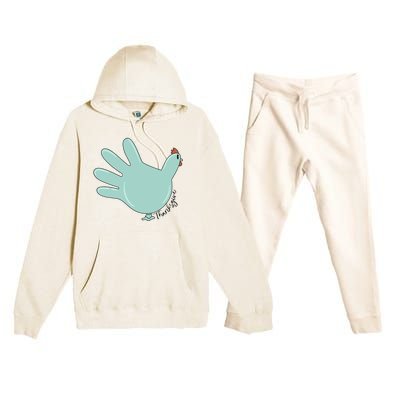 Thanksgiving Nurse Turkey Glove Thankful Nurse Medical Premium Hooded Sweatsuit Set