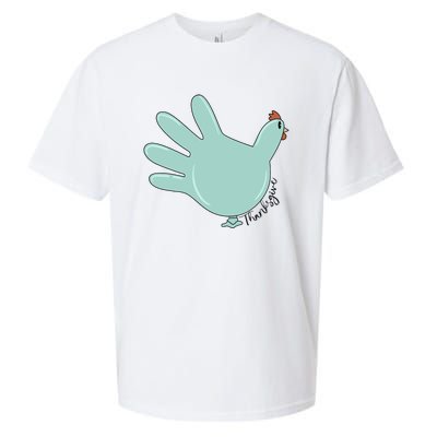 Thanksgiving Nurse Turkey Glove Thankful Nurse Medical Sueded Cloud Jersey T-Shirt