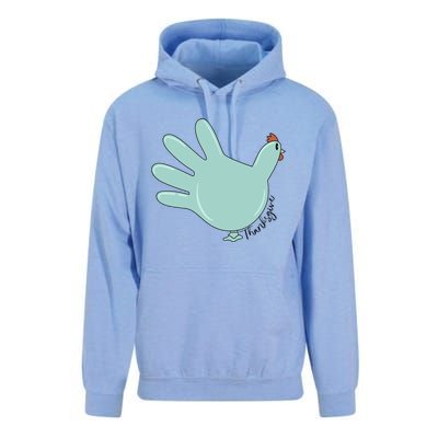 Thanksgiving Nurse Turkey Glove Thankful Nurse Medical Unisex Surf Hoodie