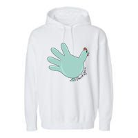 Thanksgiving Nurse Turkey Glove Thankful Nurse Medical Garment-Dyed Fleece Hoodie