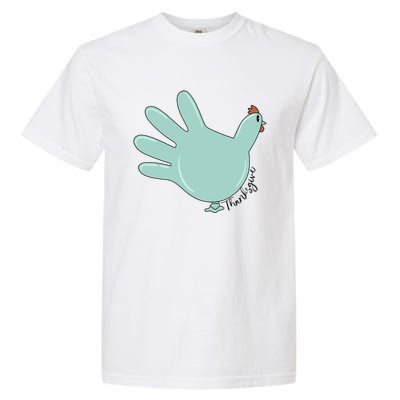 Thanksgiving Nurse Turkey Glove Thankful Nurse Medical Garment-Dyed Heavyweight T-Shirt