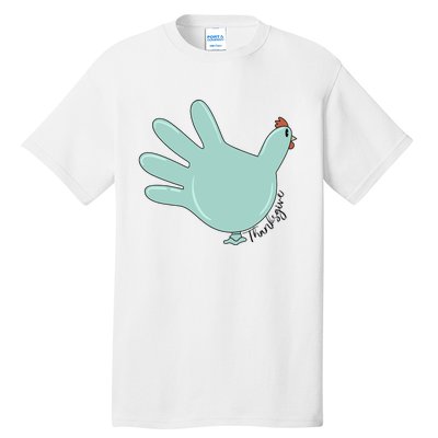 Thanksgiving Nurse Turkey Glove Thankful Nurse Medical Tall T-Shirt