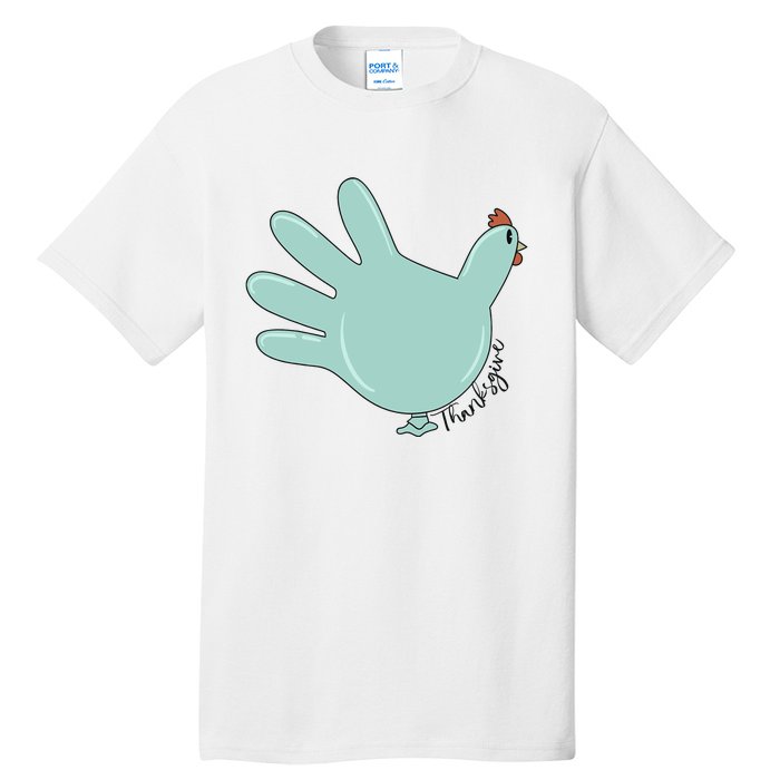 Thanksgiving Nurse Turkey Glove Thankful Nurse Medical Tall T-Shirt