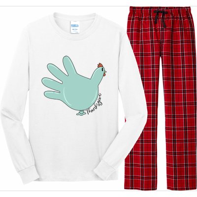 Thanksgiving Nurse Turkey Glove Thankful Nurse Medical Long Sleeve Pajama Set