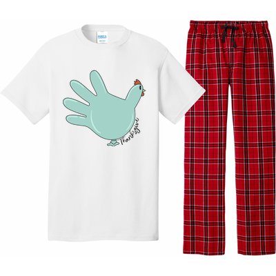 Thanksgiving Nurse Turkey Glove Thankful Nurse Medical Pajama Set