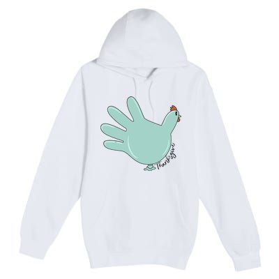 Thanksgiving Nurse Turkey Glove Thankful Nurse Medical Premium Pullover Hoodie