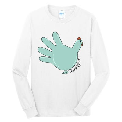 Thanksgiving Nurse Turkey Glove Thankful Nurse Medical Tall Long Sleeve T-Shirt