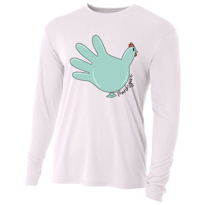 Thanksgiving Nurse Turkey Glove Thankful Nurse Medical Cooling Performance Long Sleeve Crew