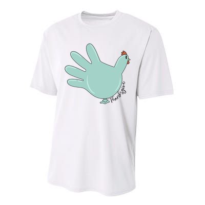 Thanksgiving Nurse Turkey Glove Thankful Nurse Medical Performance Sprint T-Shirt