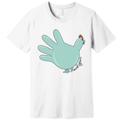 Thanksgiving Nurse Turkey Glove Thankful Nurse Medical Premium T-Shirt