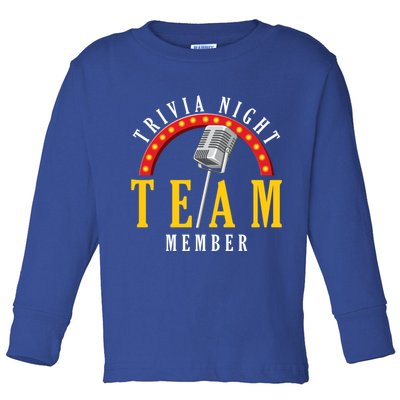 Trivia Night Team Member Quiz Game Show Trivia Gift Toddler Long Sleeve Shirt