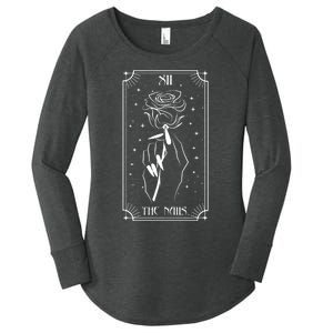 The Nails Tarot Card Nail Tech Nail Artist But First Nail Women's Perfect Tri Tunic Long Sleeve Shirt